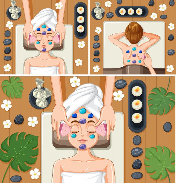 女性享受水疗的集合图片下载