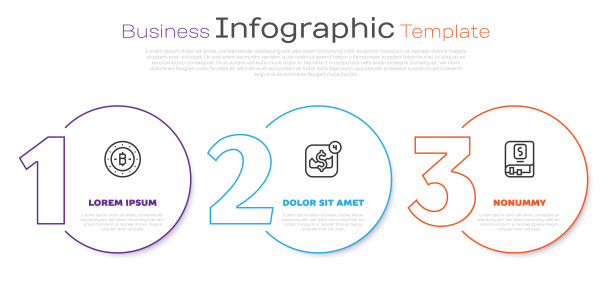 设置线上比特币，移动股票交易和金融账簿。业务信息图模板。向量图片下载
