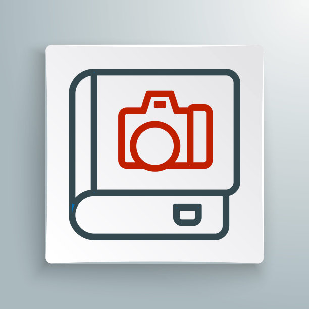 线相册画廊图标孤立的白色背景。彩色轮廓概念。向量图片下载