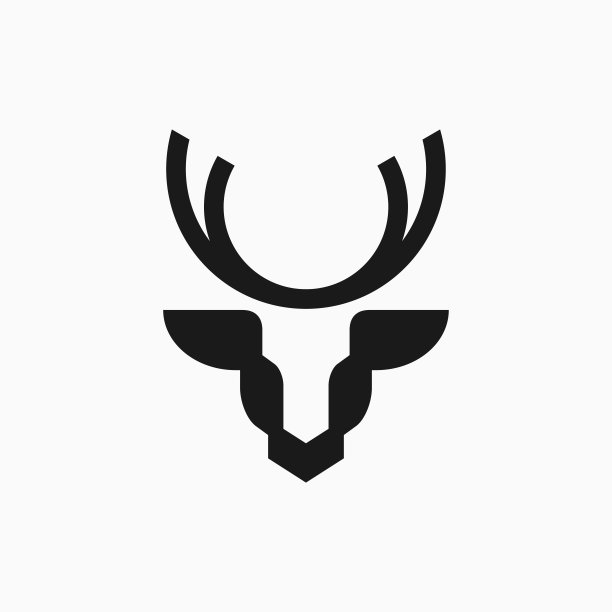 矢量插图鹿头线艺术风格图片下载