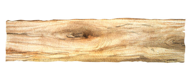 水彩插图的木材纹理，木板隔离。手工制作的。图片下载