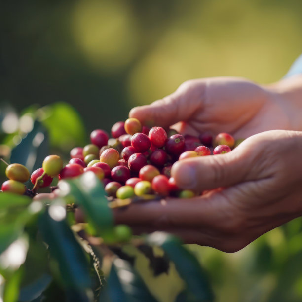 绿色和红色的咖啡在一个男人的手中图片下载