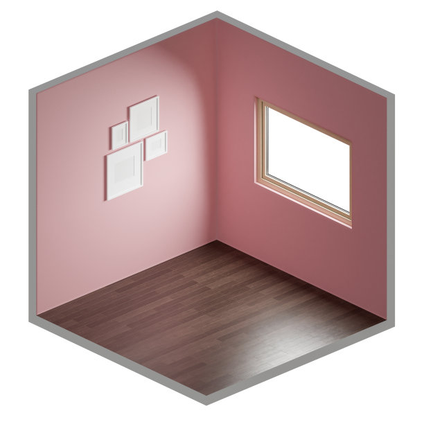 三维等距房间与窗口三维渲染图片下载