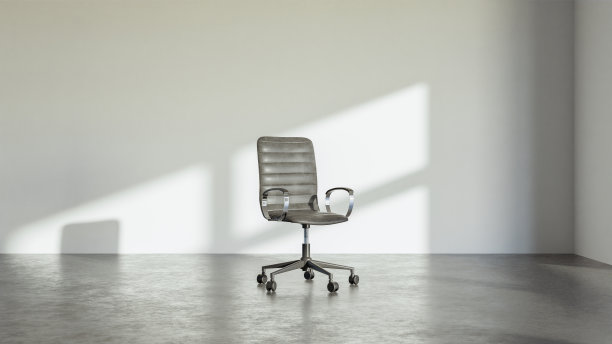 现代极简主义室内，空白墙背景扶手椅。三维渲染图片下载