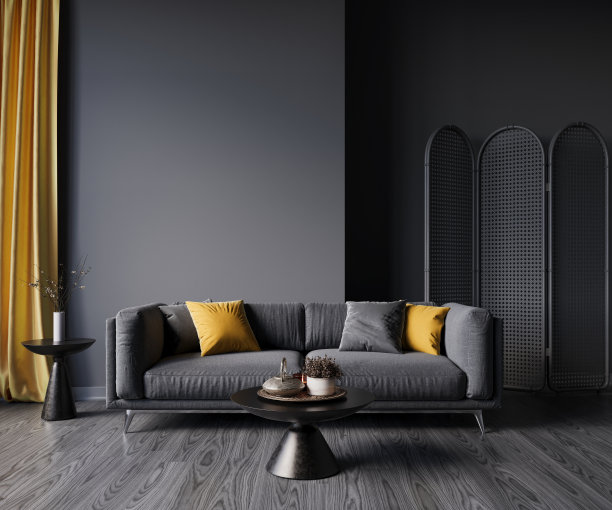 现代公寓的室内设计。室内模型，3d渲染图片下载