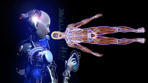 人工智能机器人检查人体扫描图片下载