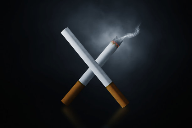 香烟在黑暗背景3d插图图片下载