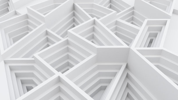 白色背景加上几个矩形，3d渲染图片下载