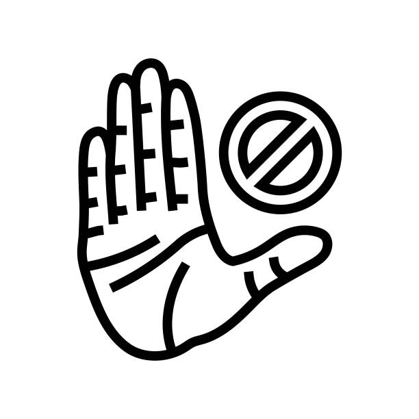 没有手线图标矢量插图图片下载