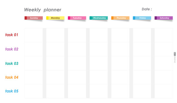 时间轴每周计划时间表项目图业务信息图表模板。1周7步现代时间轴进度表与演示矢量时间轴周信息图。图片下载