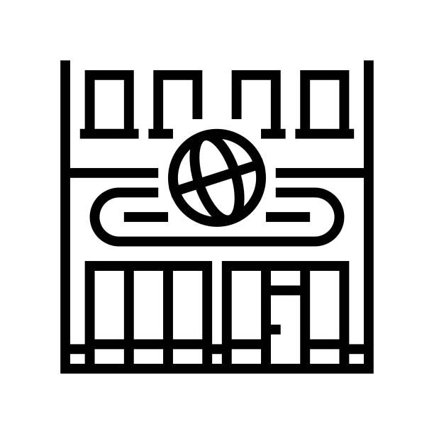 桶店线图标矢量插图图片下载