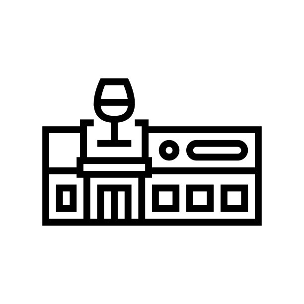 酒类商店线条图标矢量图图片下载