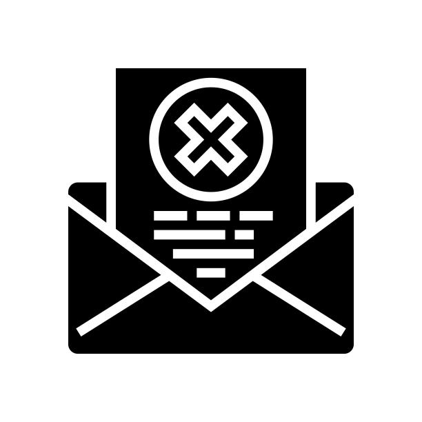 拒绝信字形图标矢量图图片下载