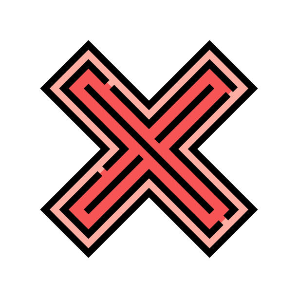 X形拒绝颜色图标矢量图图片下载