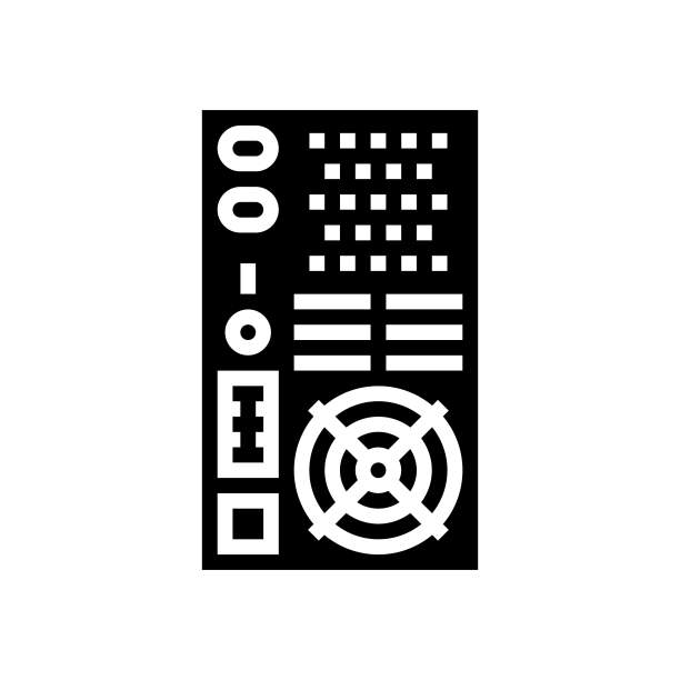 电源工具字形图标矢量插图图片下载