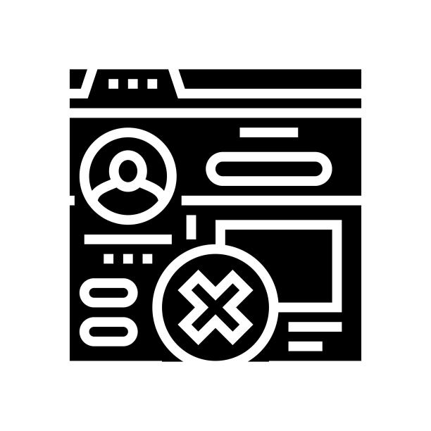个人资料已停用字形图标矢量图示图片下载