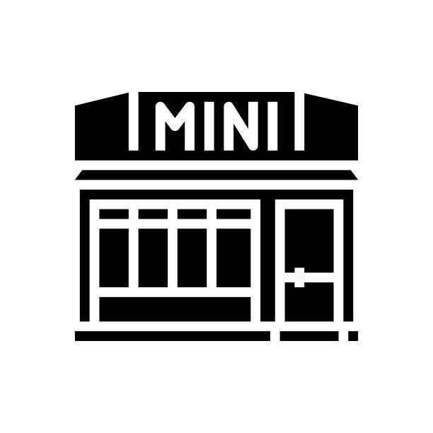 迷你超市店铺标志符号矢量图图片下载