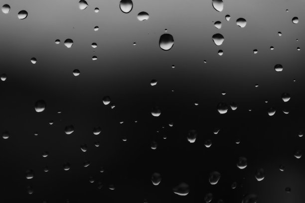 水滴特写，黑色背景图片下载