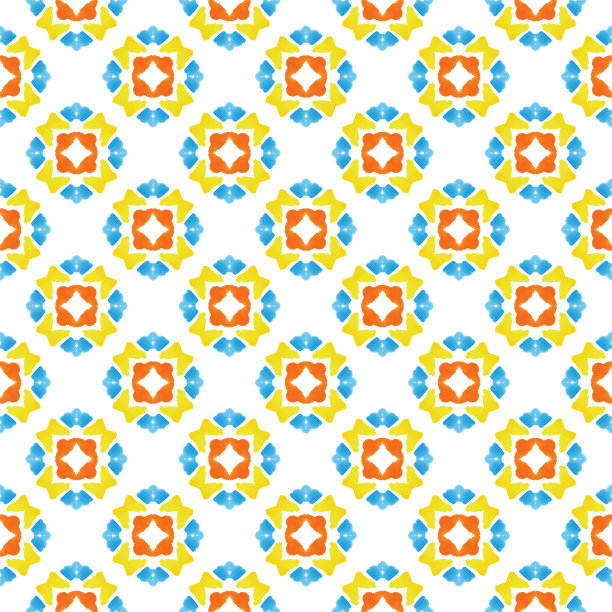 夏天水彩手绘彩色无缝图案风格的向日葵。图片下载