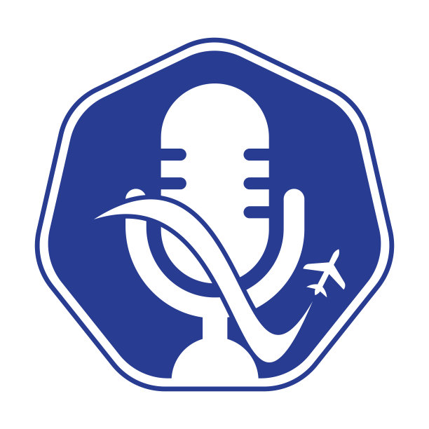 旅行播客矢量标志设计模板。图片下载