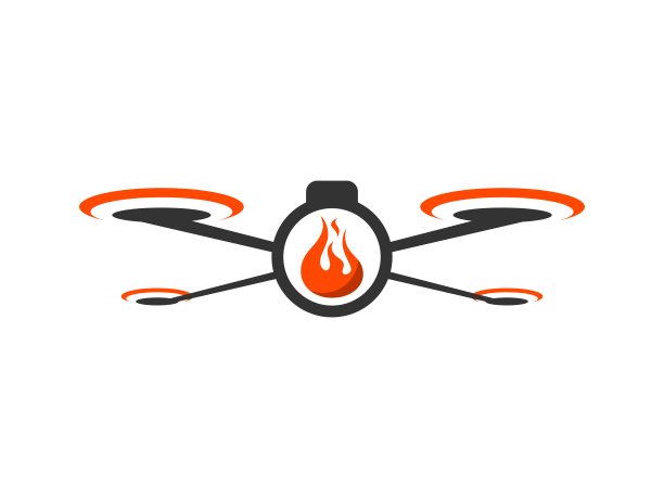 红色螺旋桨和火力的无人机图片下载