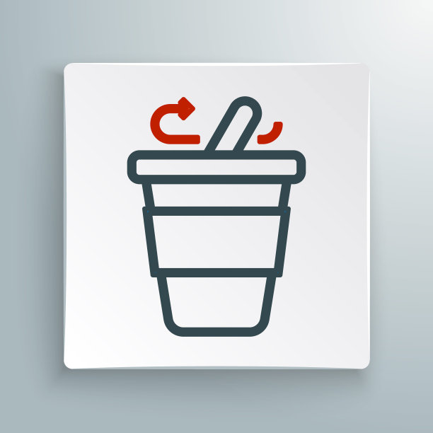 线条咖啡杯去图标孤立的白色背景。彩色轮廓概念。向量图片下载