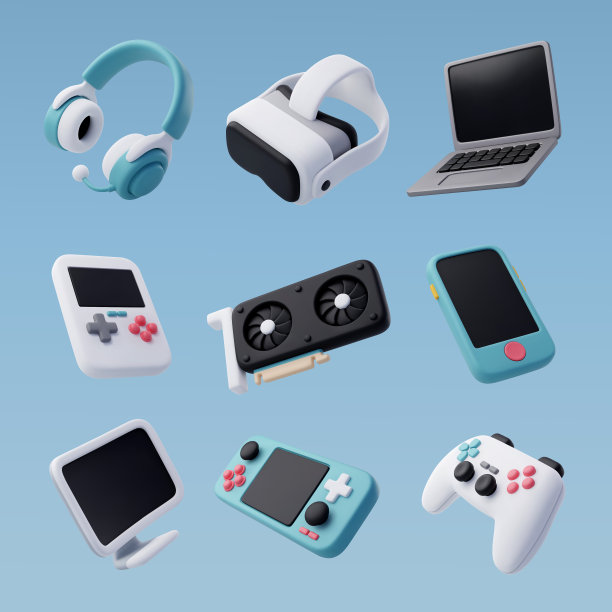 3d矢量集游戏图标，视频游戏和电子竞技，游戏概念。图片下载