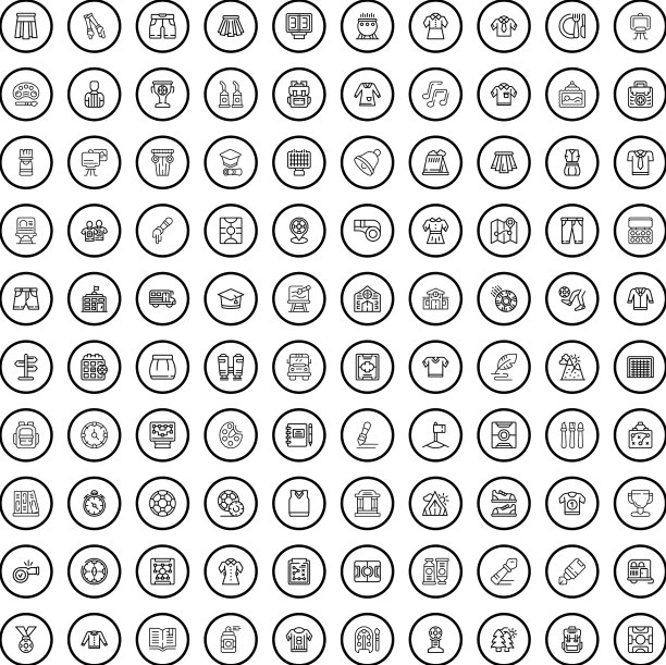 100个儿童图标轮廓样式图片下载