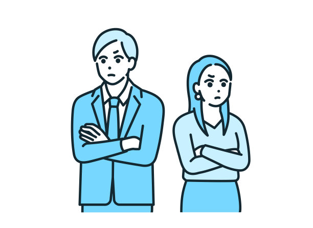 有问题的男人和女人。一对夫妻对彼此不满。图片下载