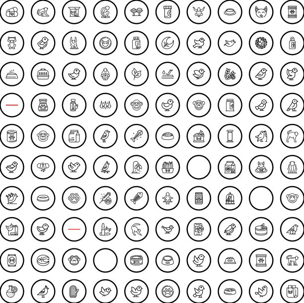 100个宠物图标轮廓样式图片下载