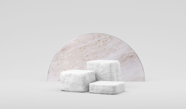 抽象石头讲台模板- 3D插图图片下载