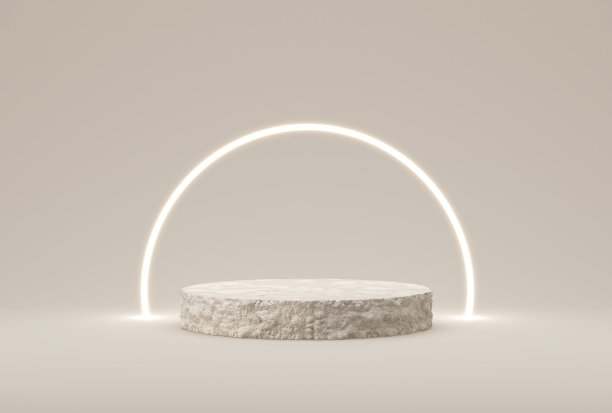 抽象石头讲台模板- 3D插图图片下载