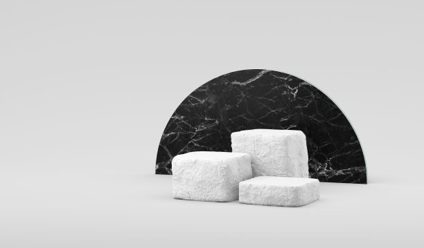 抽象石头讲台模板- 3D插图图片下载