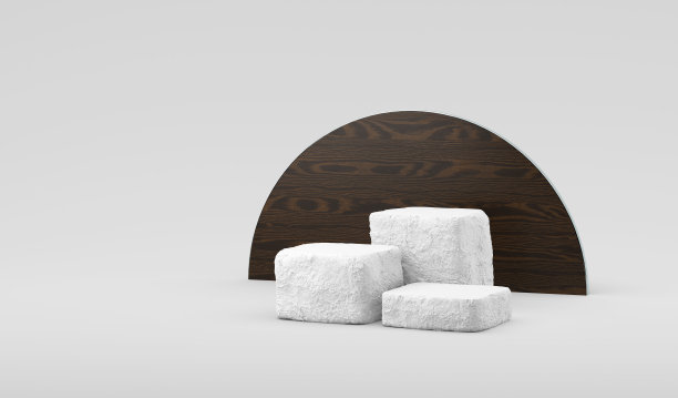 抽象石头讲台模板- 3D插图图片下载