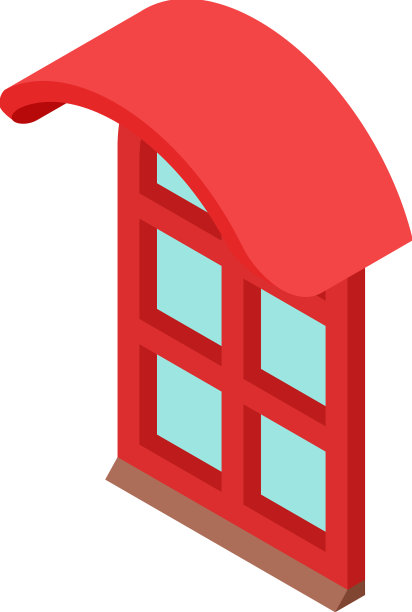 红色门图标等距红色复古玻璃图片下载