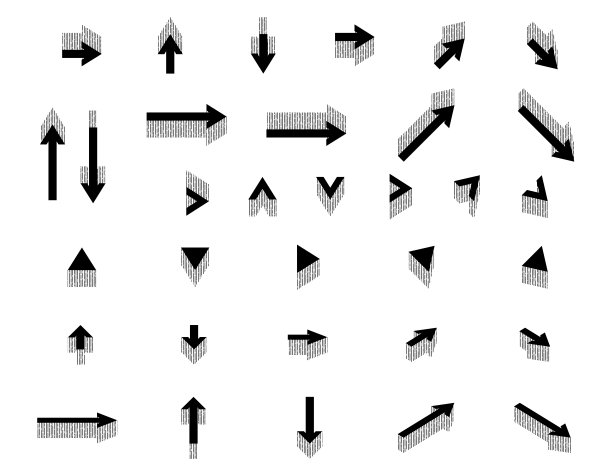 复古风格的shadow_3D箭头图标集图片下载