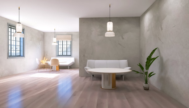 咖啡馆内部3d渲染，3d插图图片下载