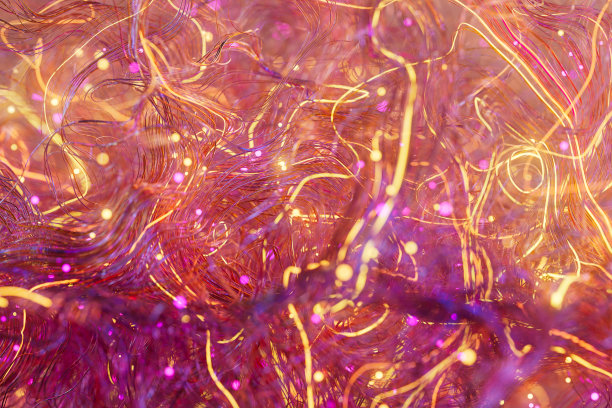 抽象风格几何背景，彩色三维流动蔓延曲线线模式-数字生成图像图片下载