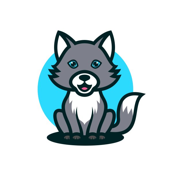 矢量插图狼吉祥物卡通风格。图片下载