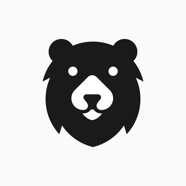 矢量插图熊头剪影风格图片下载