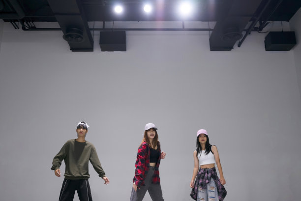 青少年在工作室练习舞蹈。图片下载