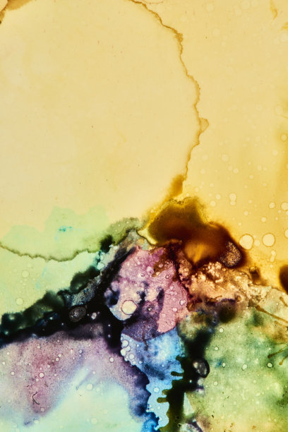 部分彩色酒精水墨画照片。图片下载