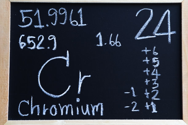 铬和符号结构公式化学在黑板上图片下载