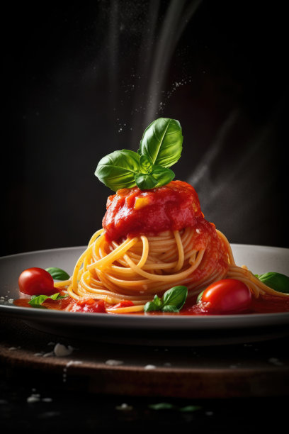 餐厅餐桌上美味的意大利面图片下载