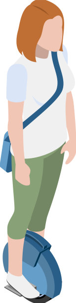 等距赛格威女孩组成图片下载