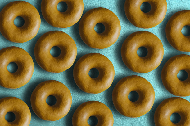 三维粉色甜甜圈孤立在白色图片下载