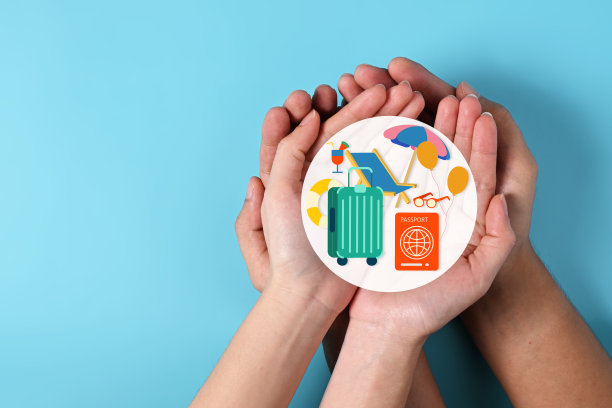 手拿行李和暑假旅行图标图片下载