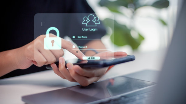 网络安全概念，用户隐私安全和加密，安全互联网接入未来技术和控制论，屏幕挂锁。图片下载