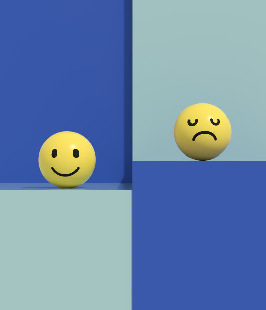 在讲台上有笑脸和悲伤的表情符号图片下载