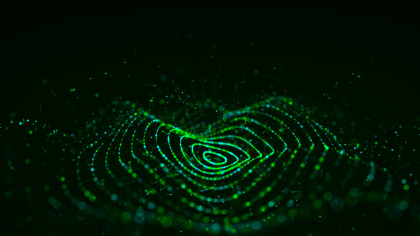 三维数字圆形动态波。科技智能波。无缝流量数字结构。网络技术背景。3 d渲染。图片下载